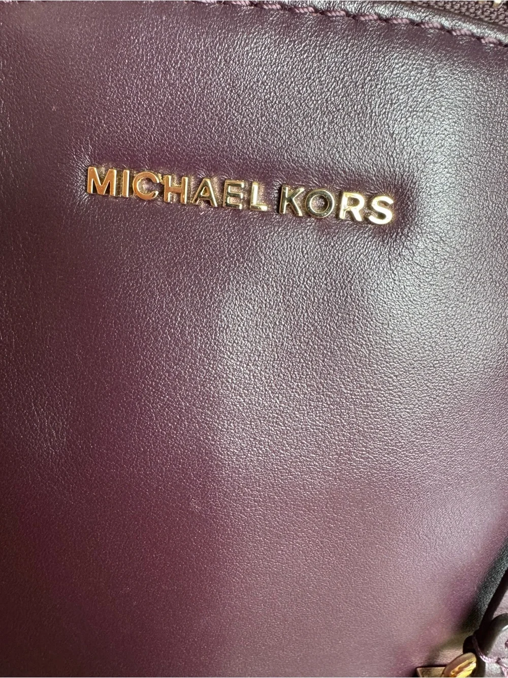 NWOT Michael Kors Sadie Plum Leather Satchel with Gold Hardware